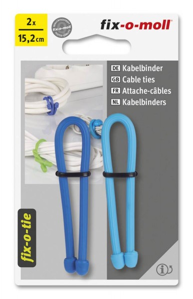 Kabelbinder lösbar fix-o-moll 152mm 2 Farben blau