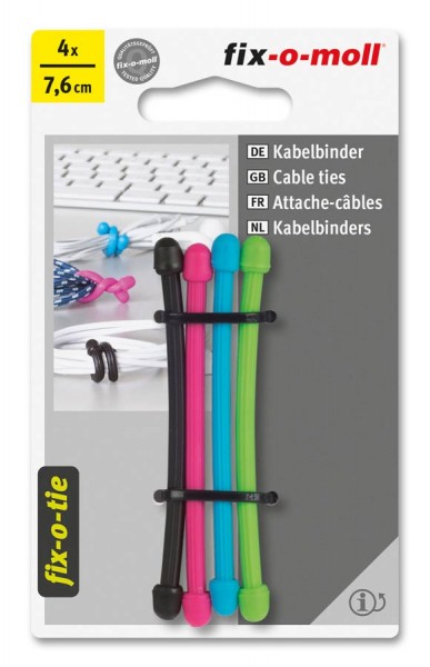 Kabelbinder lösbar fix-o-moll 76mm 4 Farben